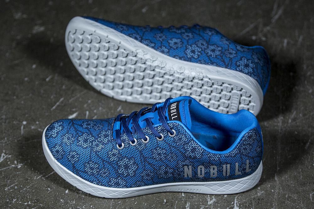 NOBULL Men's Spring Floral Training Shoes - Blue Floral - Ireland (1325NXMQF)